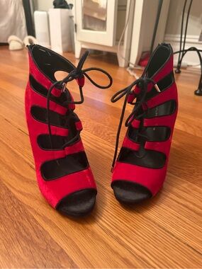 Kurt Geiger Red Velvet Heels